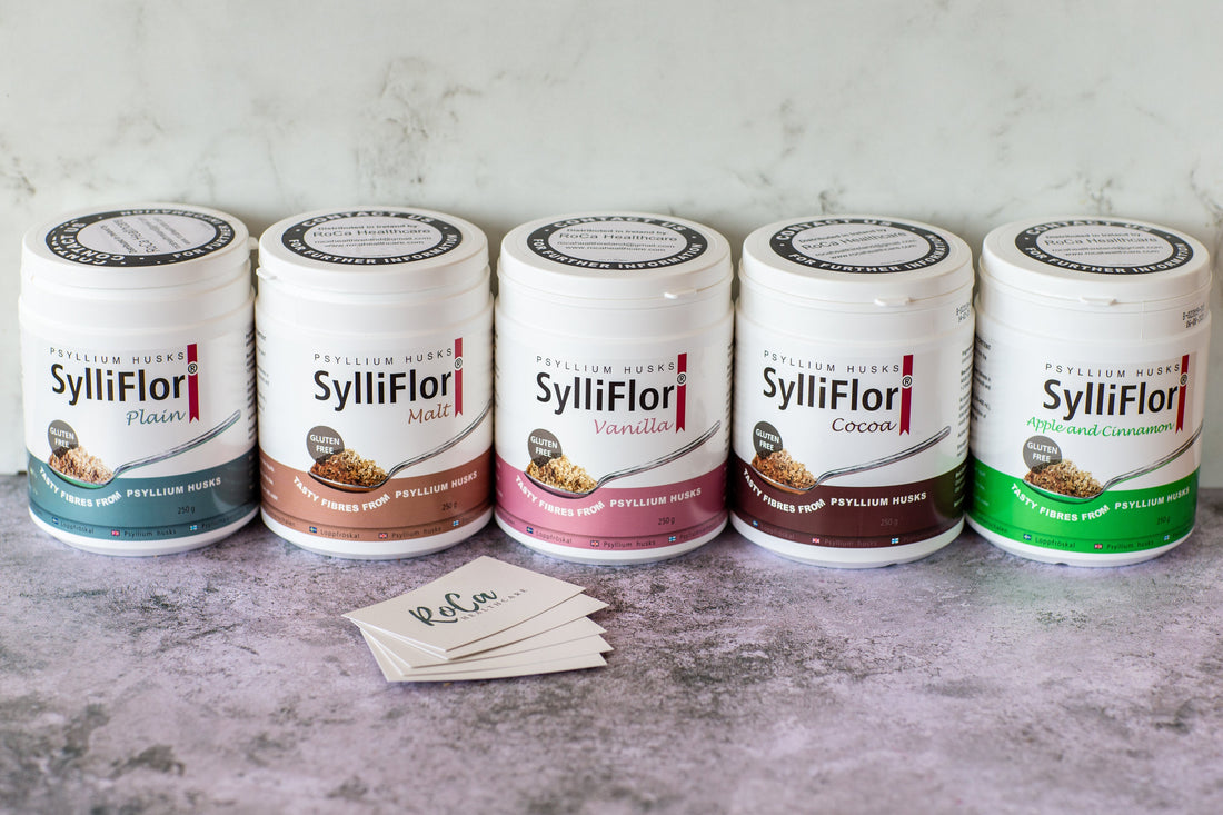 SylliFlor psyllium husk fibre in multiple flavours for digestive and gut health